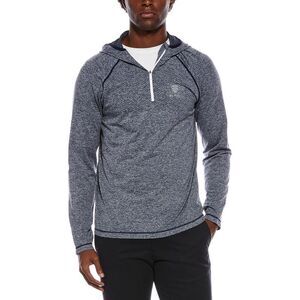 Ben Sherman Mens Seamless Knit 1/4 Zip Hoodie, Navy